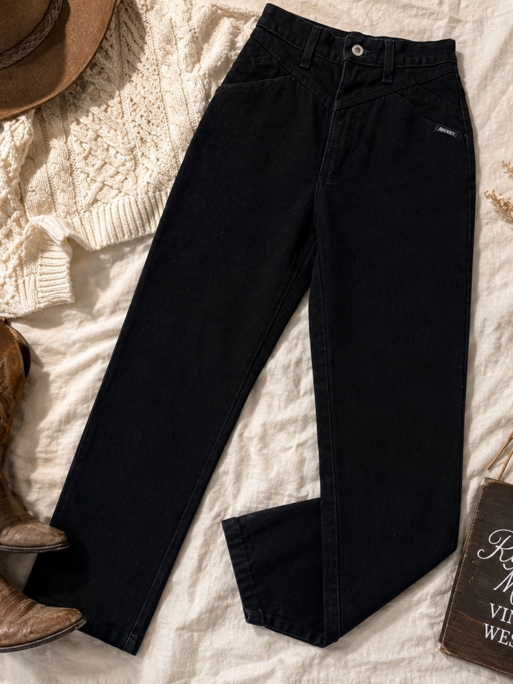 Vintage Rocky Mountain Black High Rise Western Jeans – Junior Size 7 used